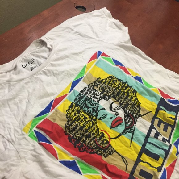 On Fire "Queen" White Tee - Picture 6 of 12
